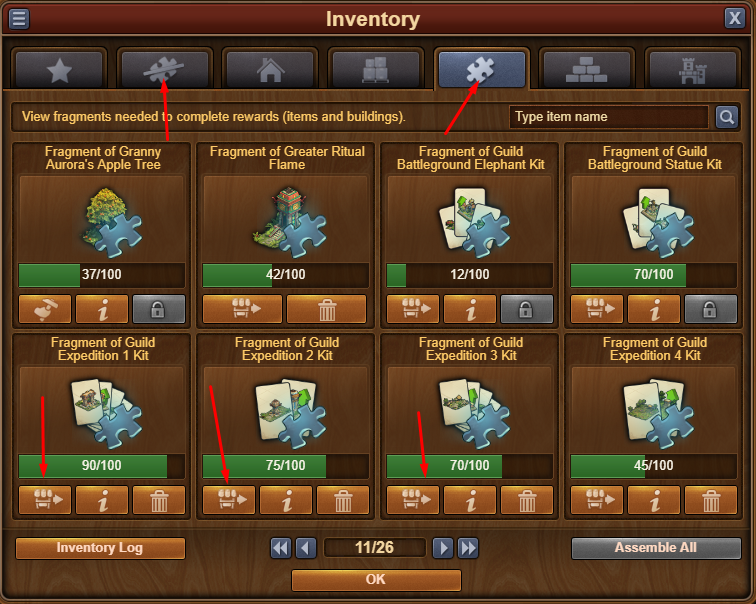 Fragment Management Inventory